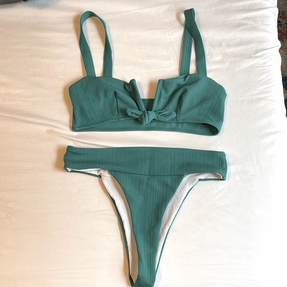 SHEIN Swim Green High Cut Bikini Poshmark